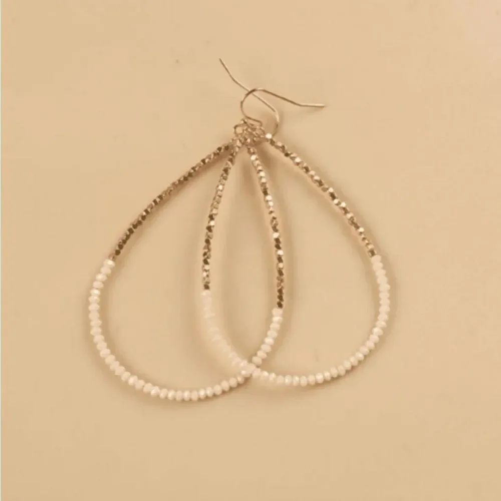 Boho Beaded Hoop Earrings #2151